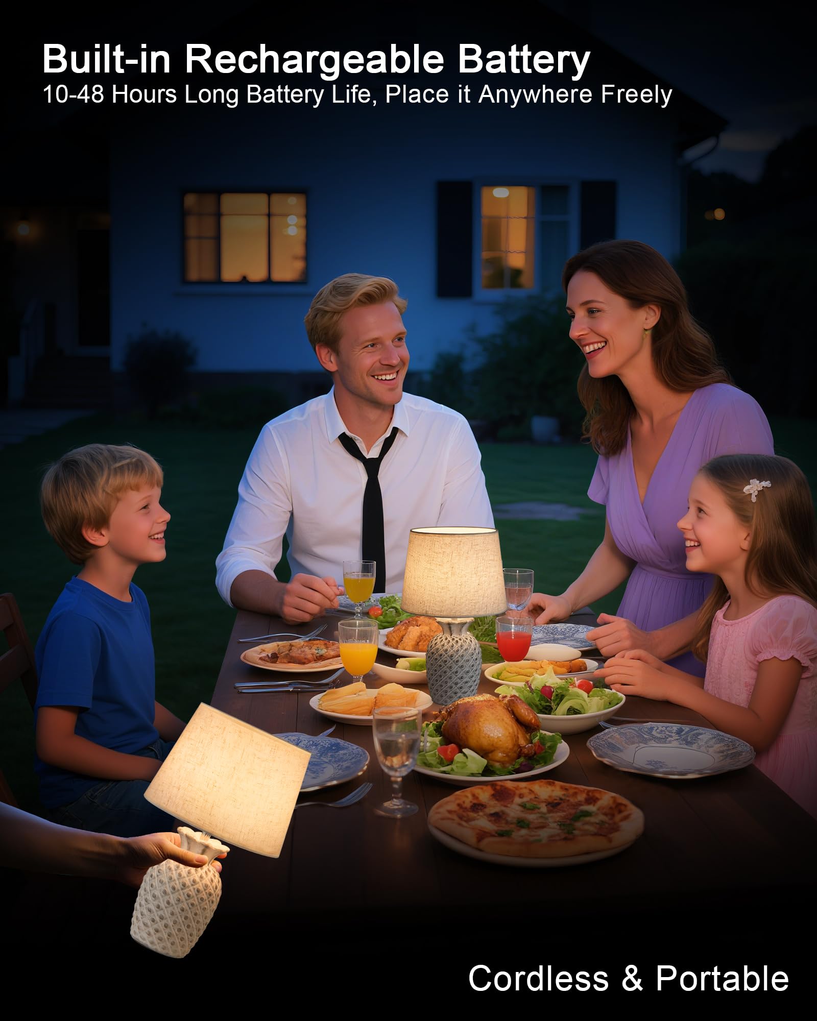 UMEXUS ceramic pineapple base adds stylish decor with a soft ambient glow.