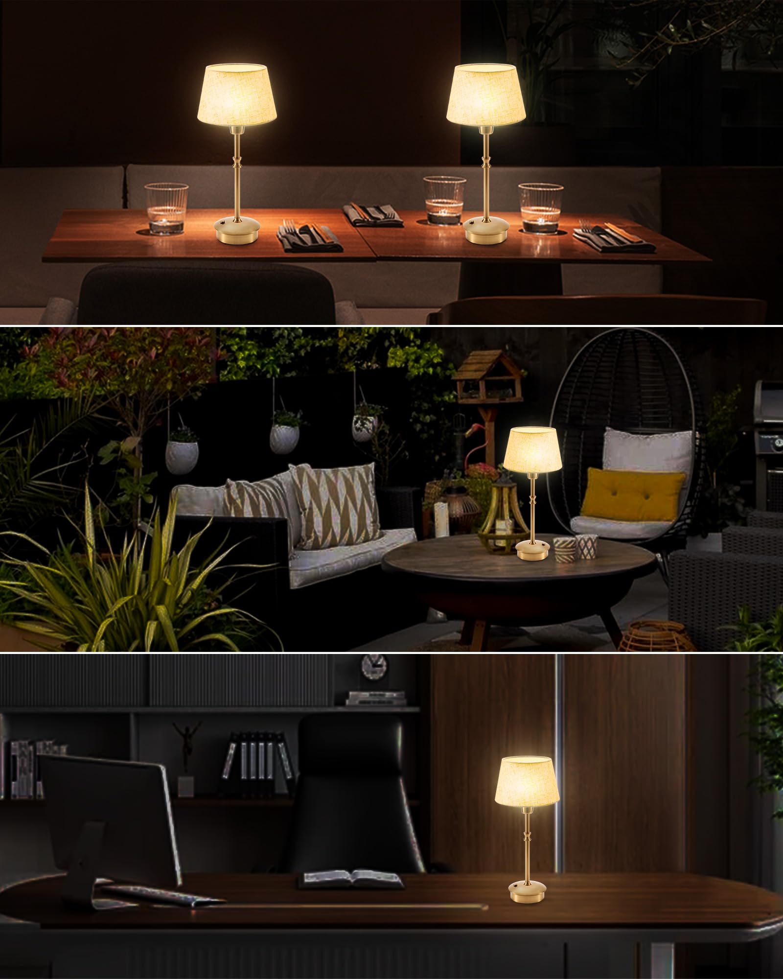 UMEXUS cordless lamp with USB-C charging cable included for flexible placement