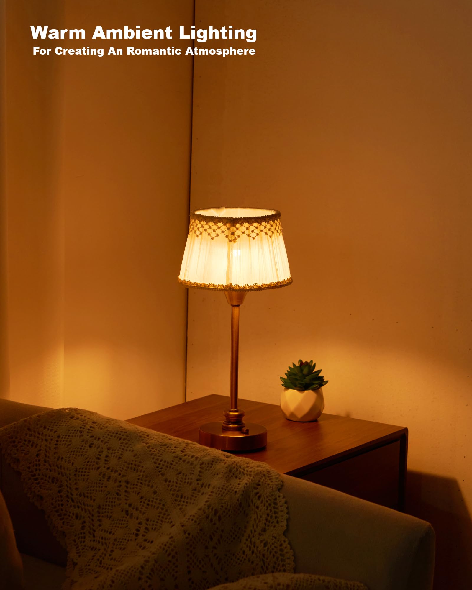 UMEXUS rechargeable cordless lamp shade adds warm glow to intimate spaces.
