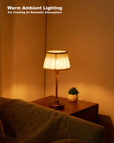 UMEXUS rechargeable cordless lamp shade adds warm glow to intimate spaces.
