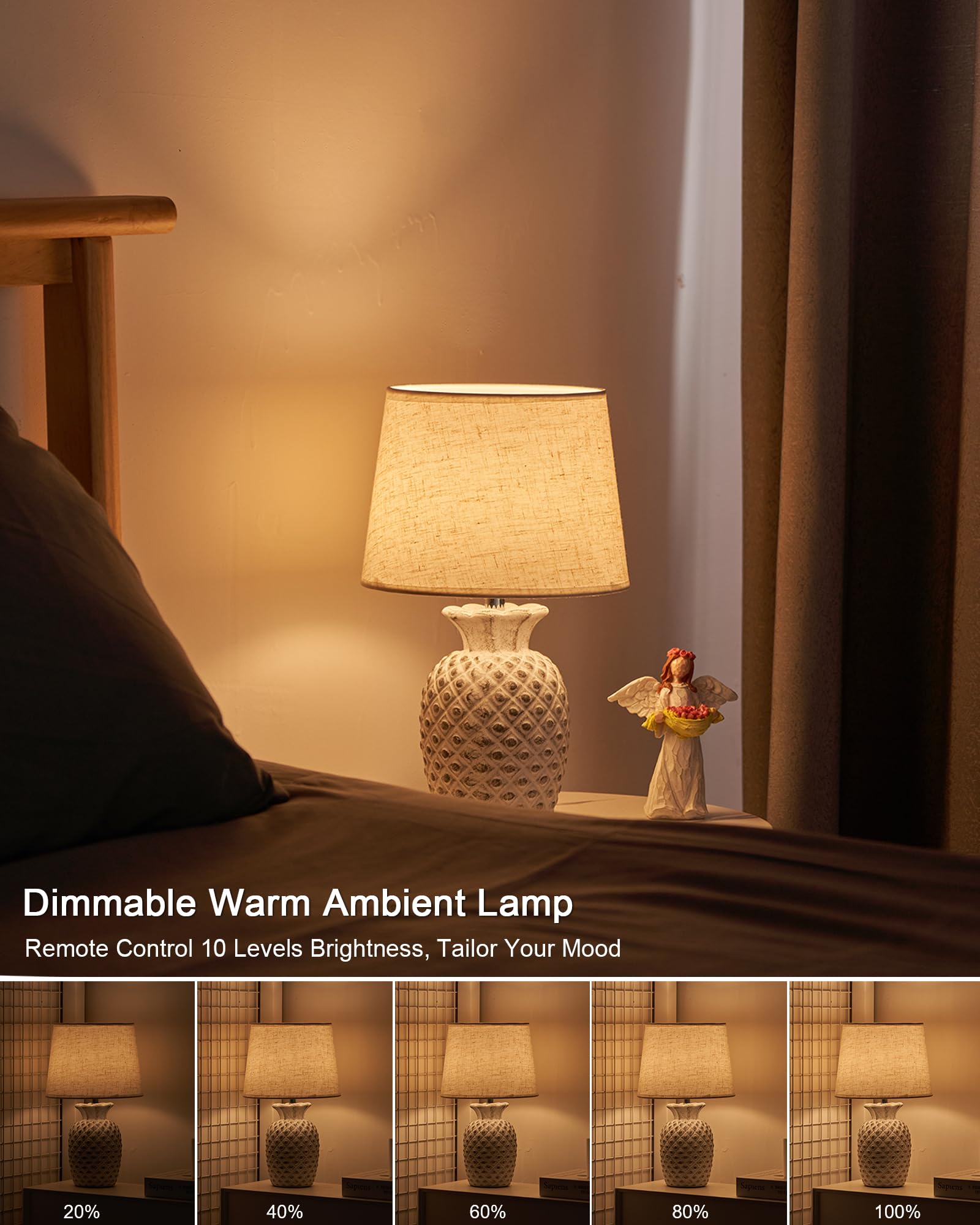 UMEXUS remote with timer enables hands-free brightness control.
