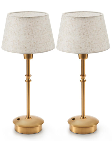UMEXUS small cordless lamp emits a warm ambient glow on a living room side table