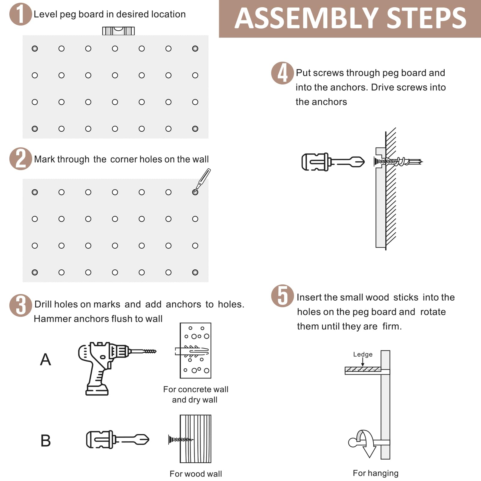 UMICAL beige wood pegboard office organization keeps stationery and headphones neatly accessible.