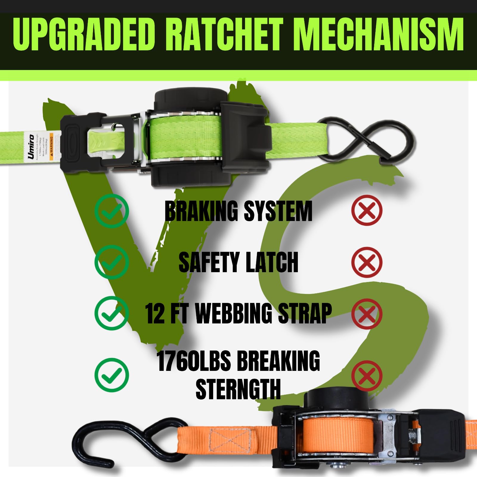 UMIRO trailer cargo strap securing items on a trailer.