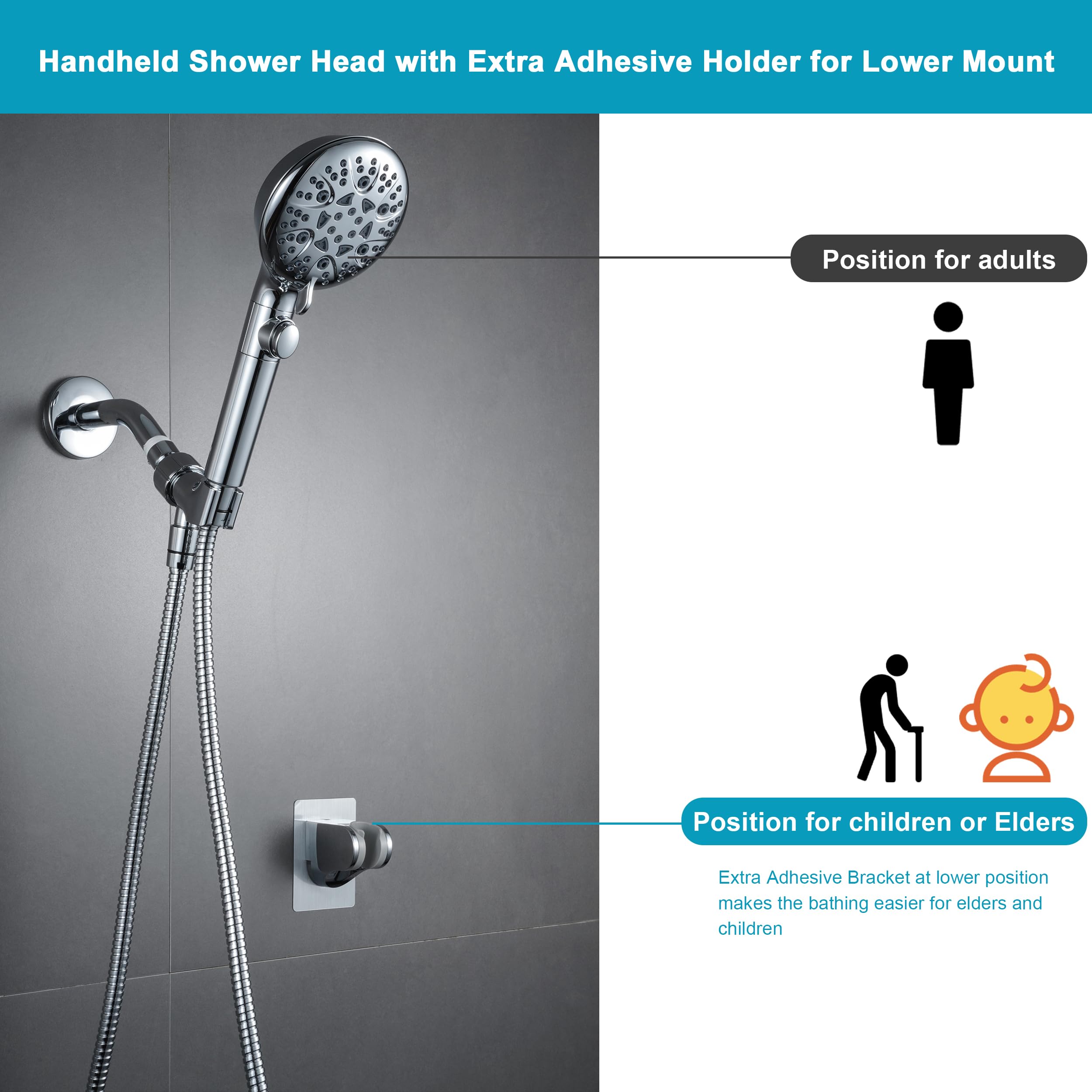 Umyder overhead bracket and adhesive holder for versatile mounting