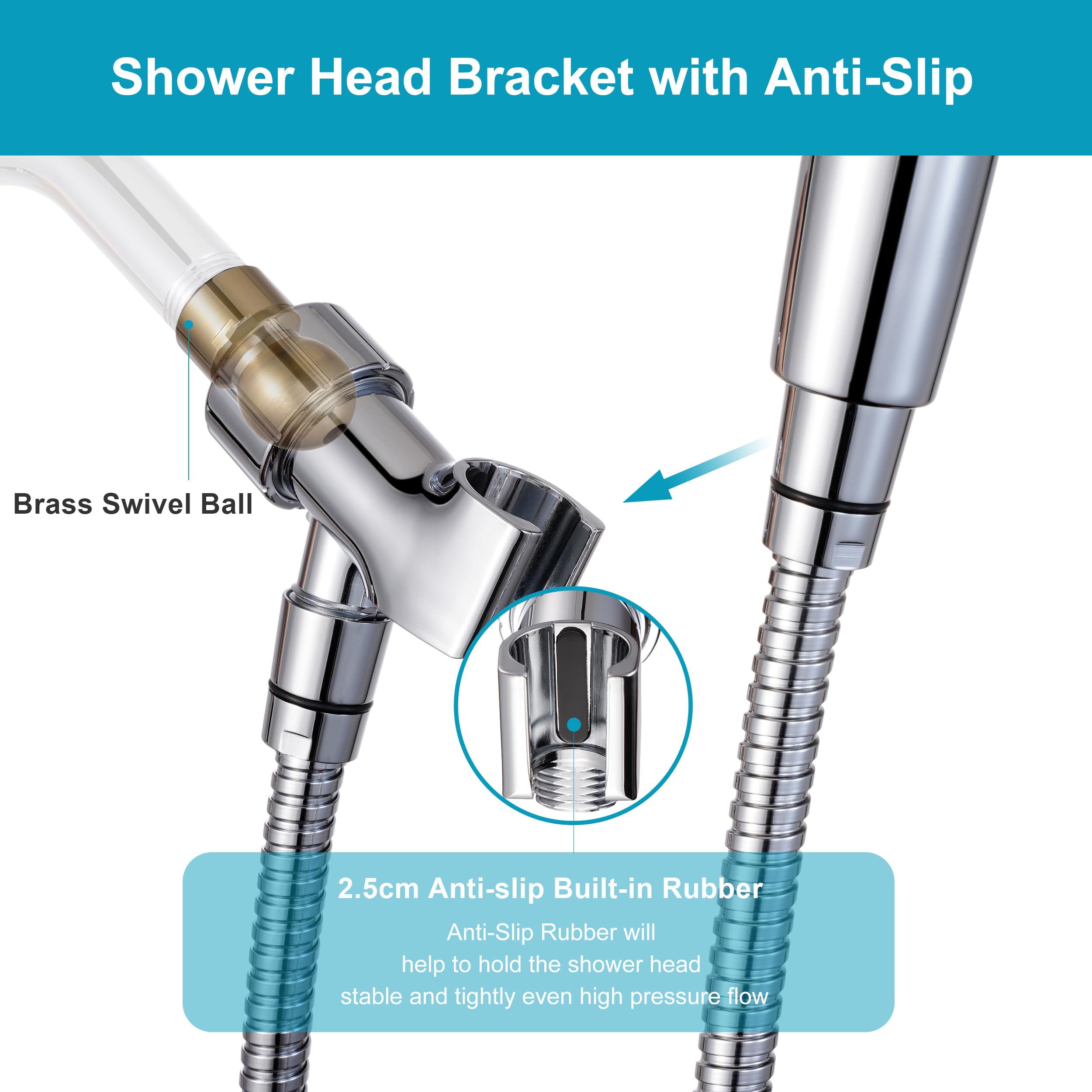 Shower head set in silver finish by Umyder
