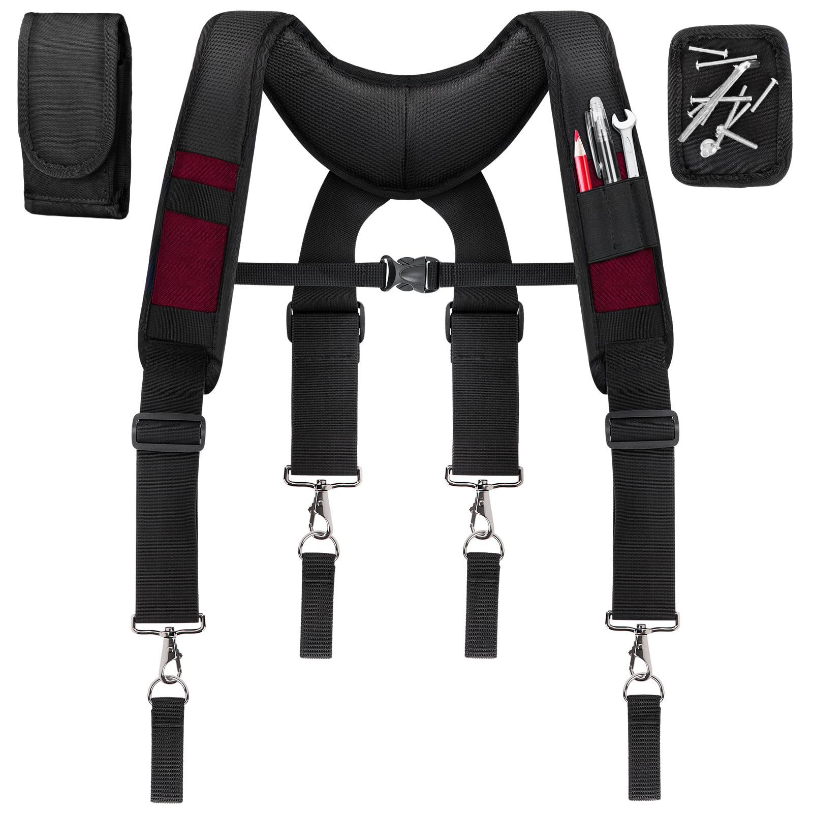 UMYLOV tool belt suspenders, front view, for comfortable all-day wear.
