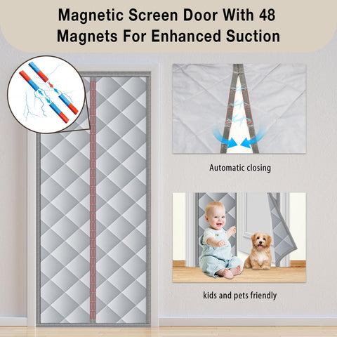 UNAOIWN magnetic closure sealing the doorway for seamless hands-free operation.