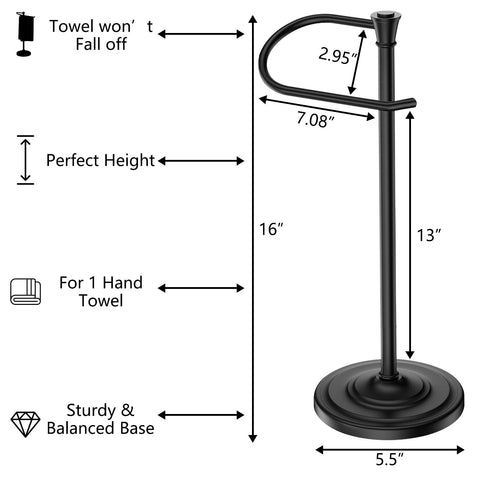 UNCONSIL anti-slip padding keeps towel stand steady on counters.