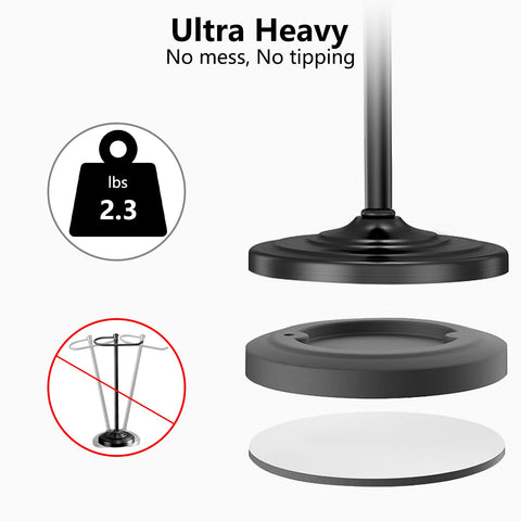 UNCONSIL stainless steel towel holder with weighted base for durability.