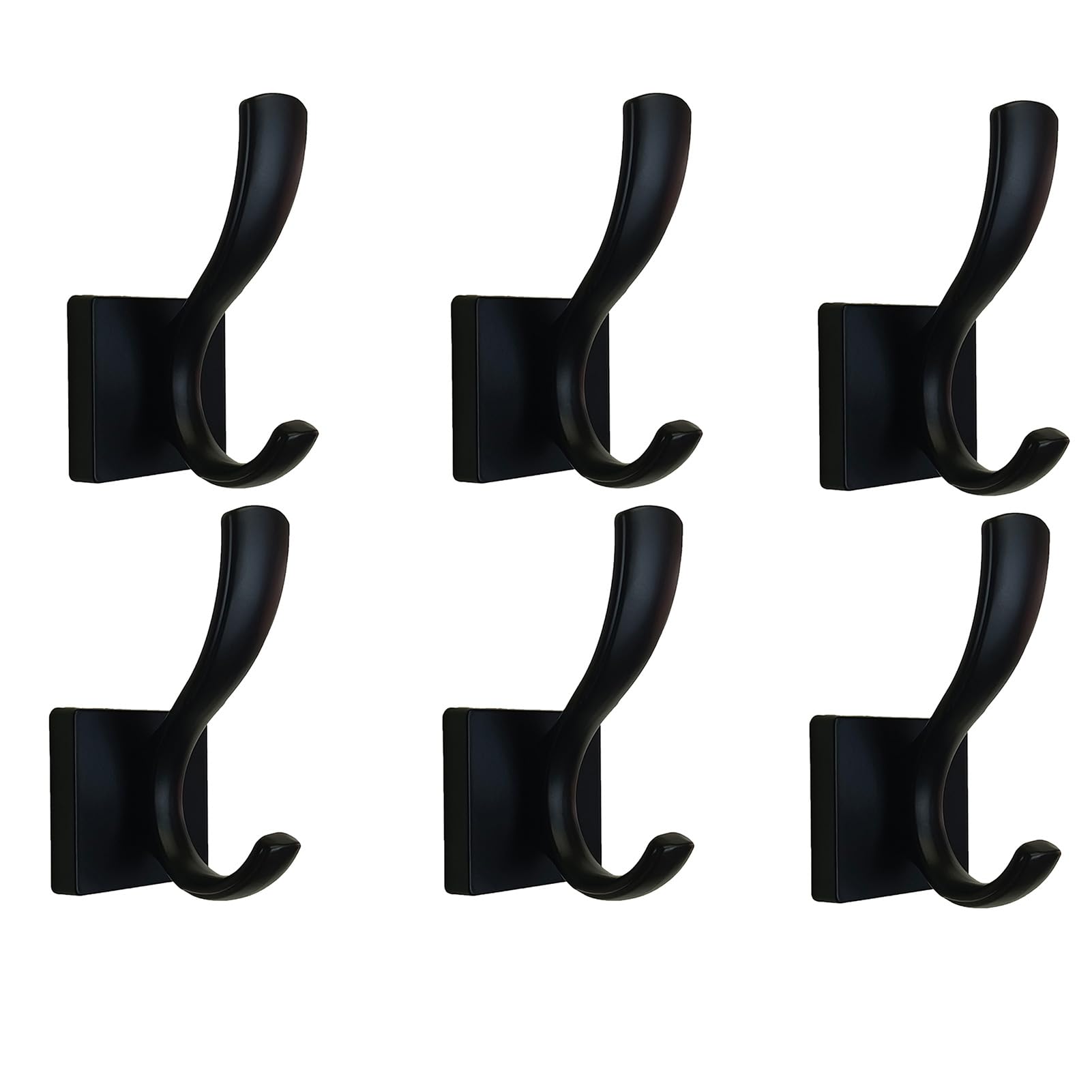 UNHINT matte black wall-mount towel hooks on a clean wall for organized towels.