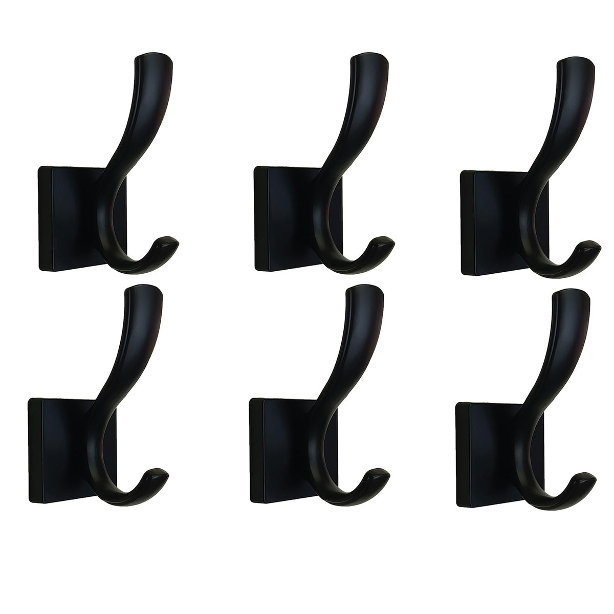 UNHINT matte black wall-mount towel hooks on a clean wall for organized towels.