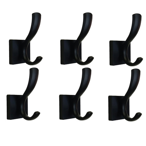 UNHINT matte black wall-mount towel hooks on a clean wall for organized towels.