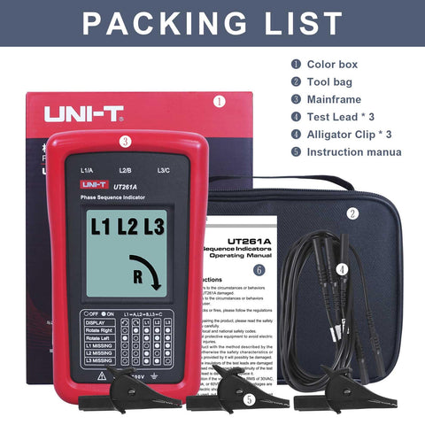 UNI-T UT261A box includes certificate and manual for reference