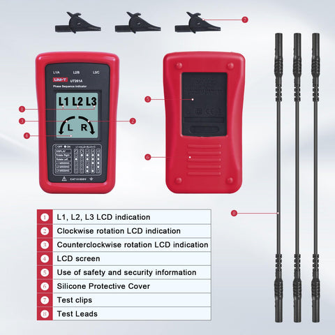UNI-T UT261A illustrating voltage and current range with 1000A capability