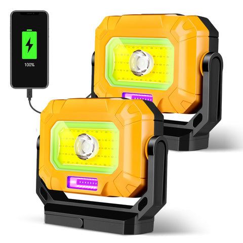 Unibrite 2Pack magnetic work light front view showing bright hands-free illumination