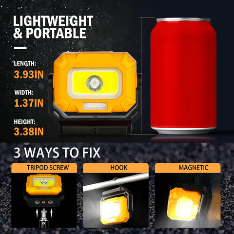 Unibrite light with strong magnets attached to metal surface for car repairs