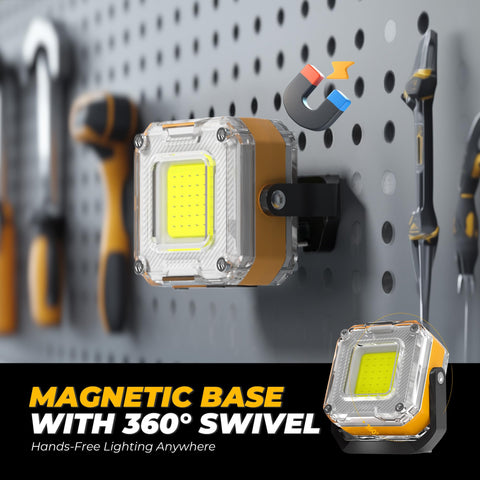 Unibrite magnetic base enables hands-free lighting with 360-degree rotation