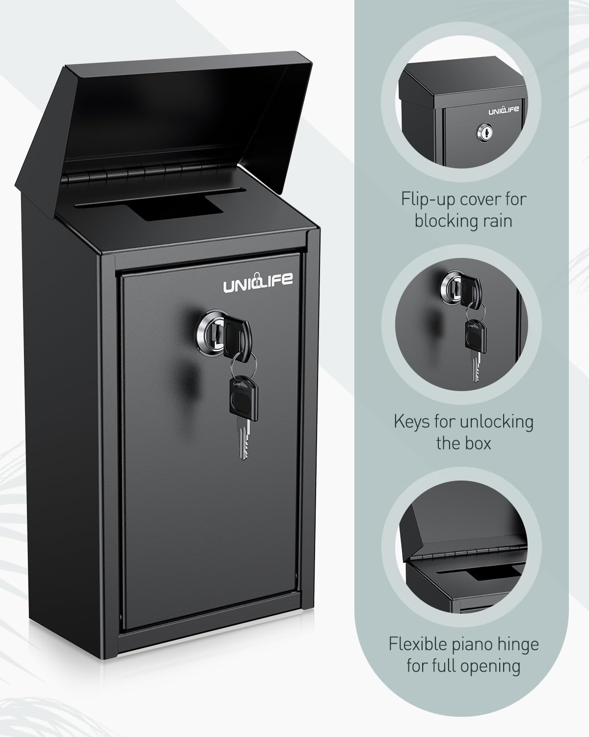 Uniclife dual-slot design allows envelopes and larger items