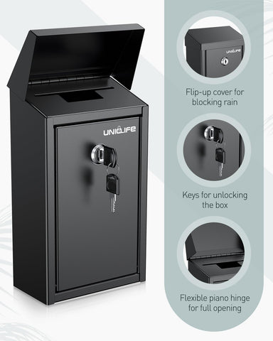 Uniclife dual-slot design allows envelopes and larger items