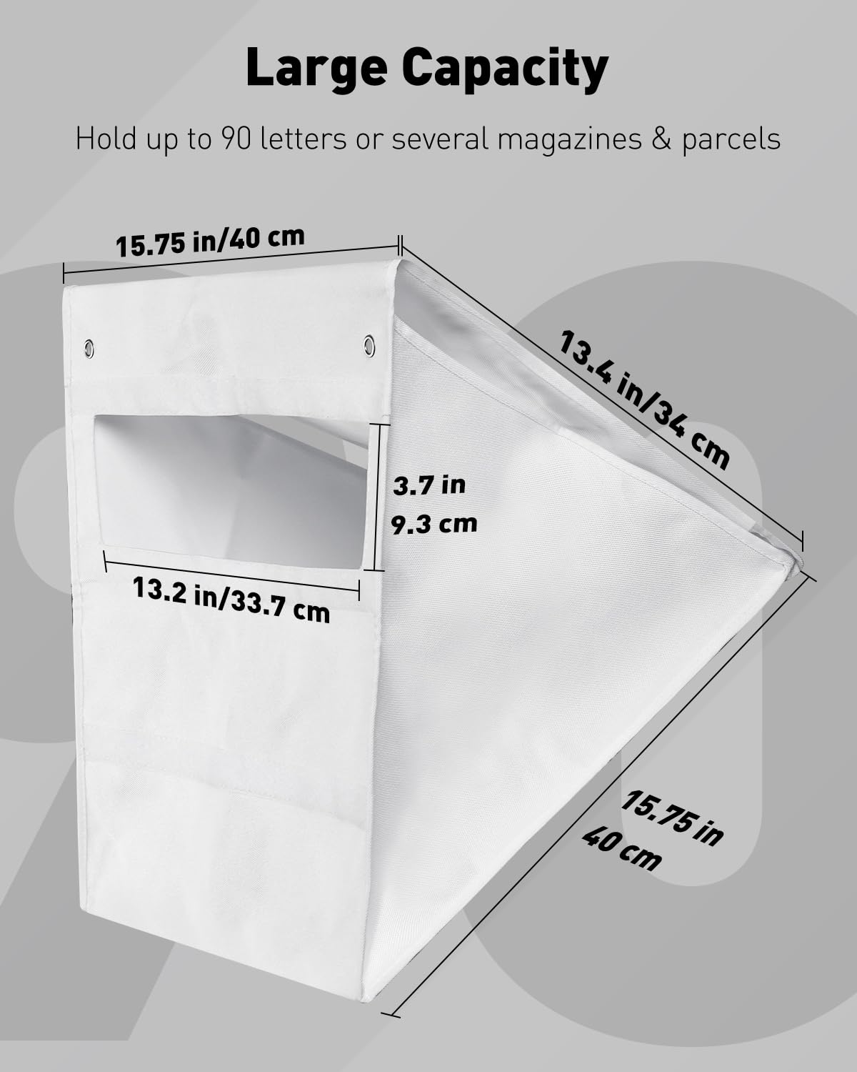 Uniclife Mail Catcher with hook-and-loop attachment secures items up to 15 lbs.