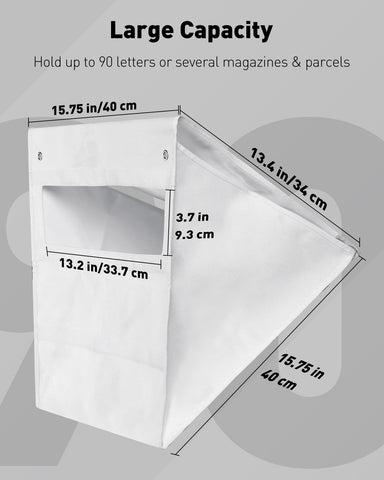 Uniclife Mail Catcher with hook-and-loop attachment secures items up to 15 lbs.