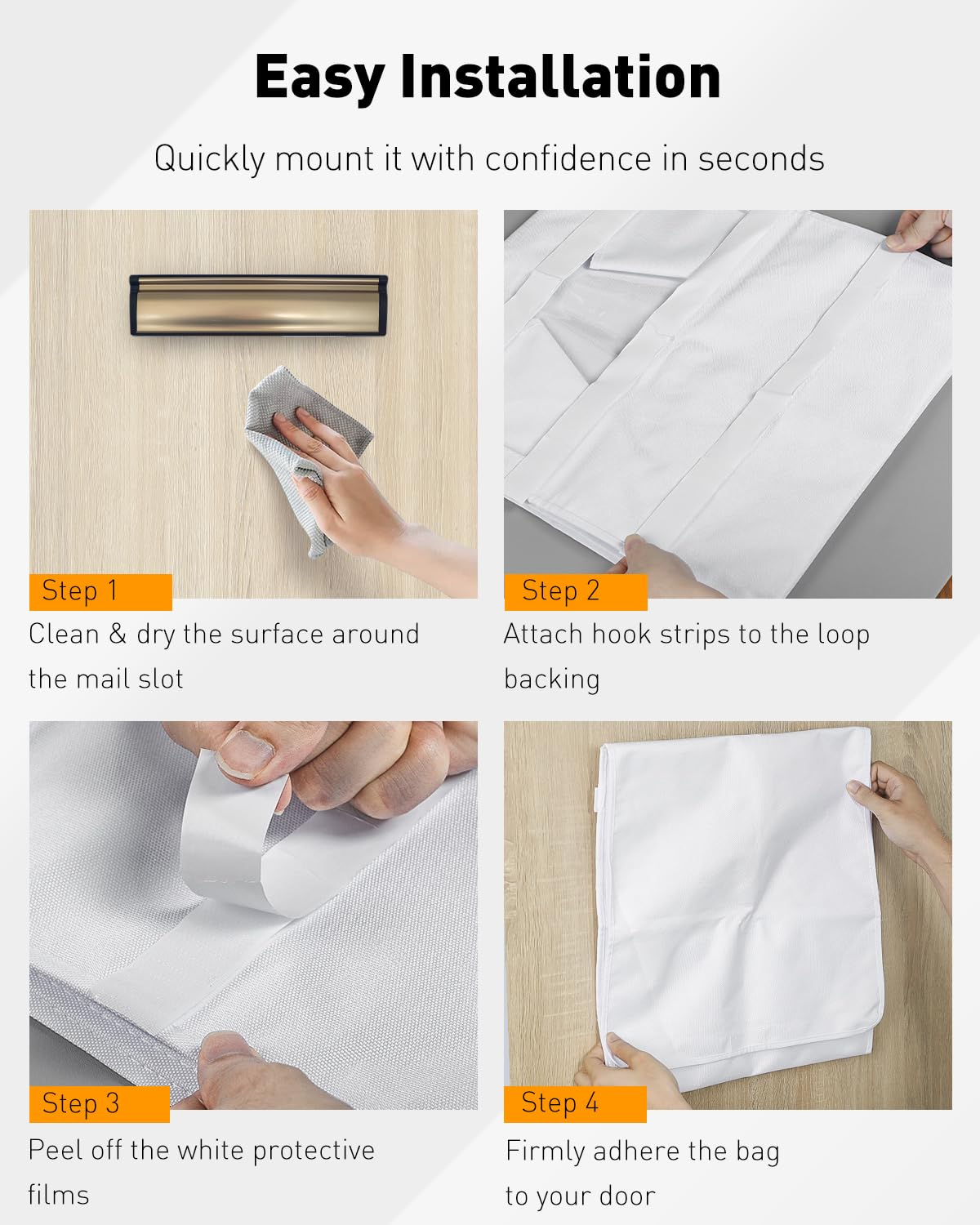 Back inlet dimensions show universal fit for smooth doors.