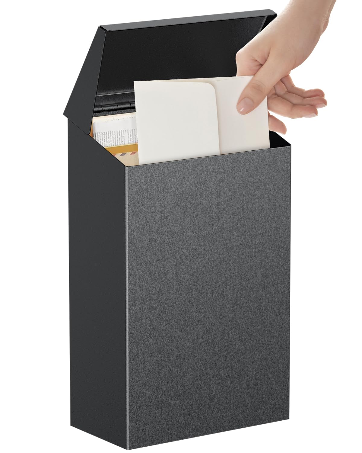 Uniclife wall-mount mailbox front view, sturdy steel construction for durable outdoor use.
