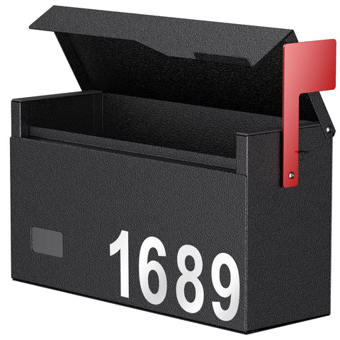 Uniclife mailbox mounted on exterior wall, durable metal construction for all seasons