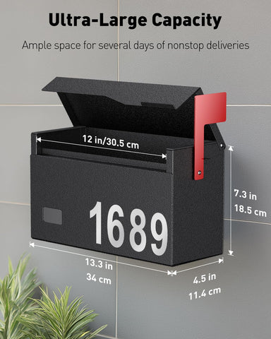 Uniclife mailbox top opening view enables easy drop-offs for mail and documents
