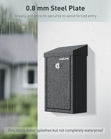 Uniclife solid 0.8mm steel construction resists prying attempts