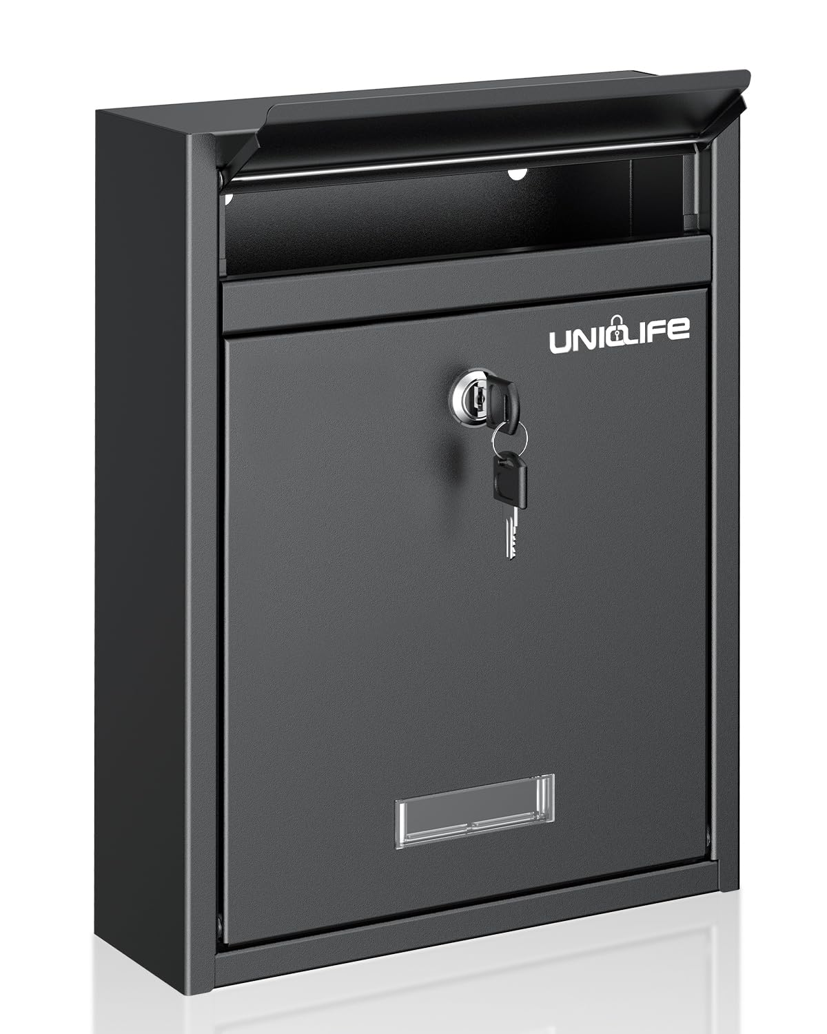 Uniclife wall mount mailbox front view, sturdy design for secure letter storage