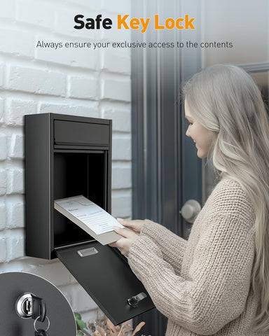 Uniclife locking mailbox with keys for controlled access and security