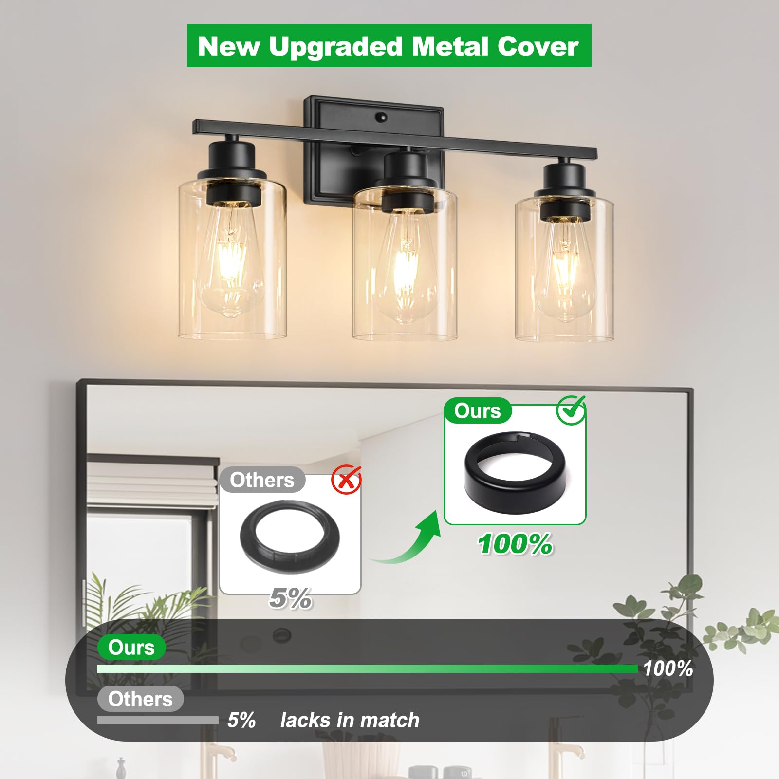 Unicozin bathroom lighting offers flexible mounting to face up or down.