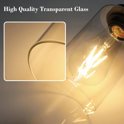 Unicozin black wall lamp with clear glass shade provides bright, even vanity illumination