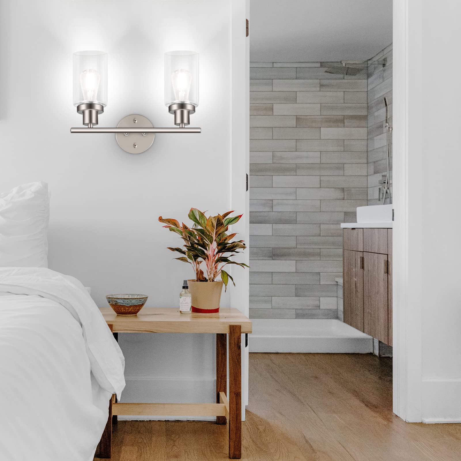 Unicozin bedroom mirror lighting adds contemporary ambiance