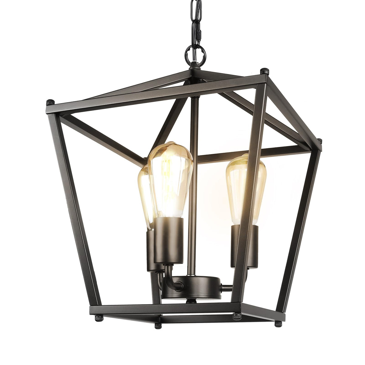 Unicozin Black Lantern Pendant Light with three bulbs illuminates kitchen islands.