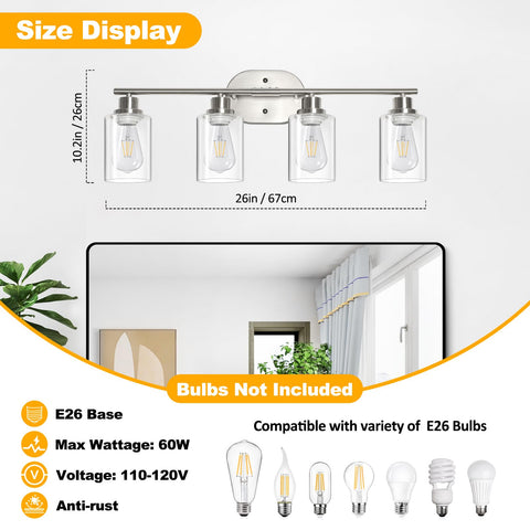 Unicozin brushed nickel downward-mount vanity light provides compact bathroom illumination