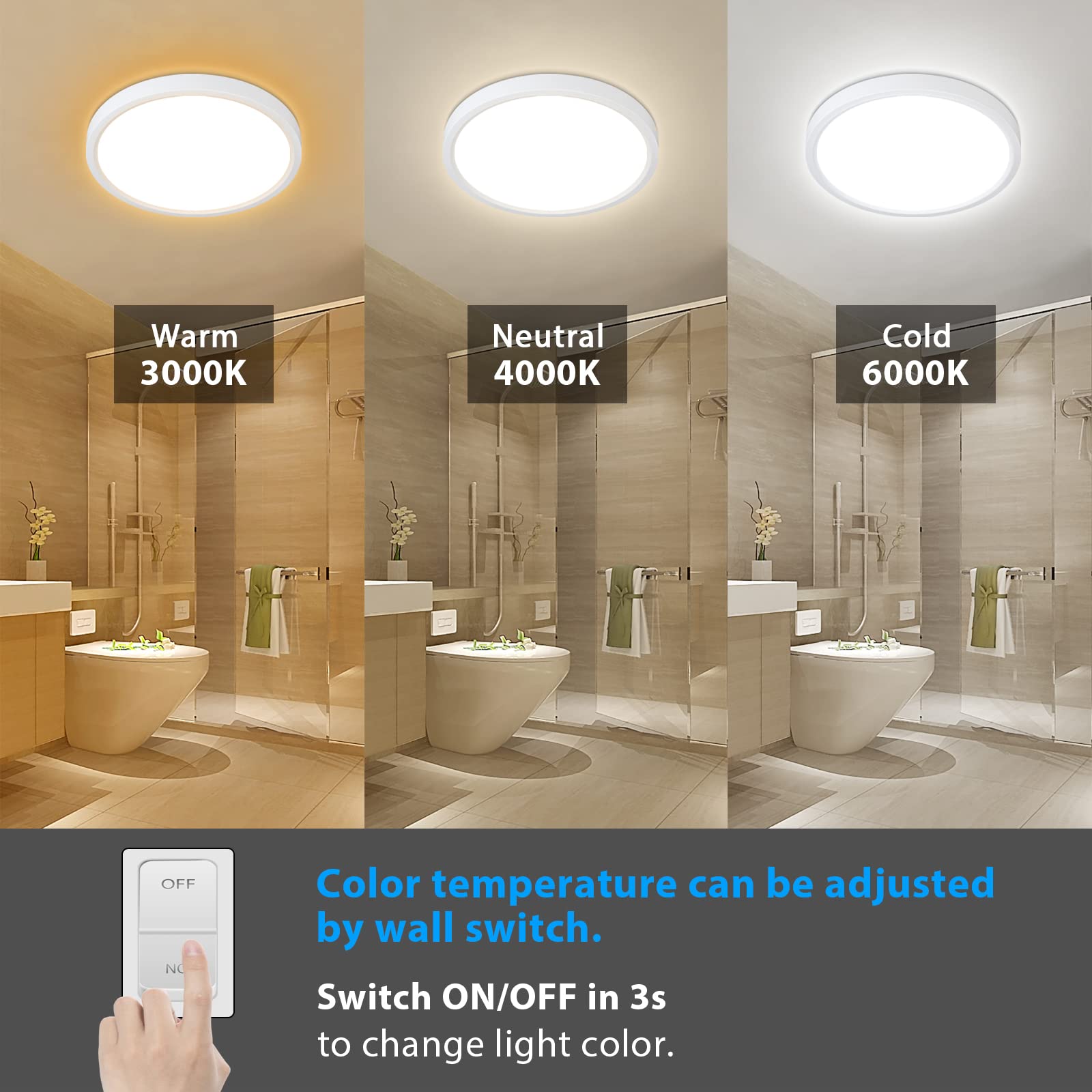 Unicozin ceiling light set to 6000K cool for task lighting