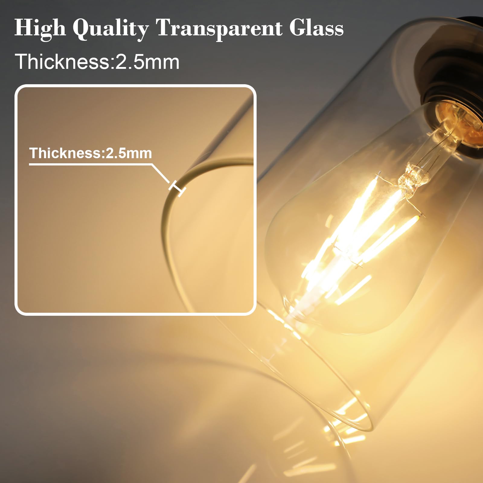Unicozin clear glass shades diffuse light for a soft, even glow.