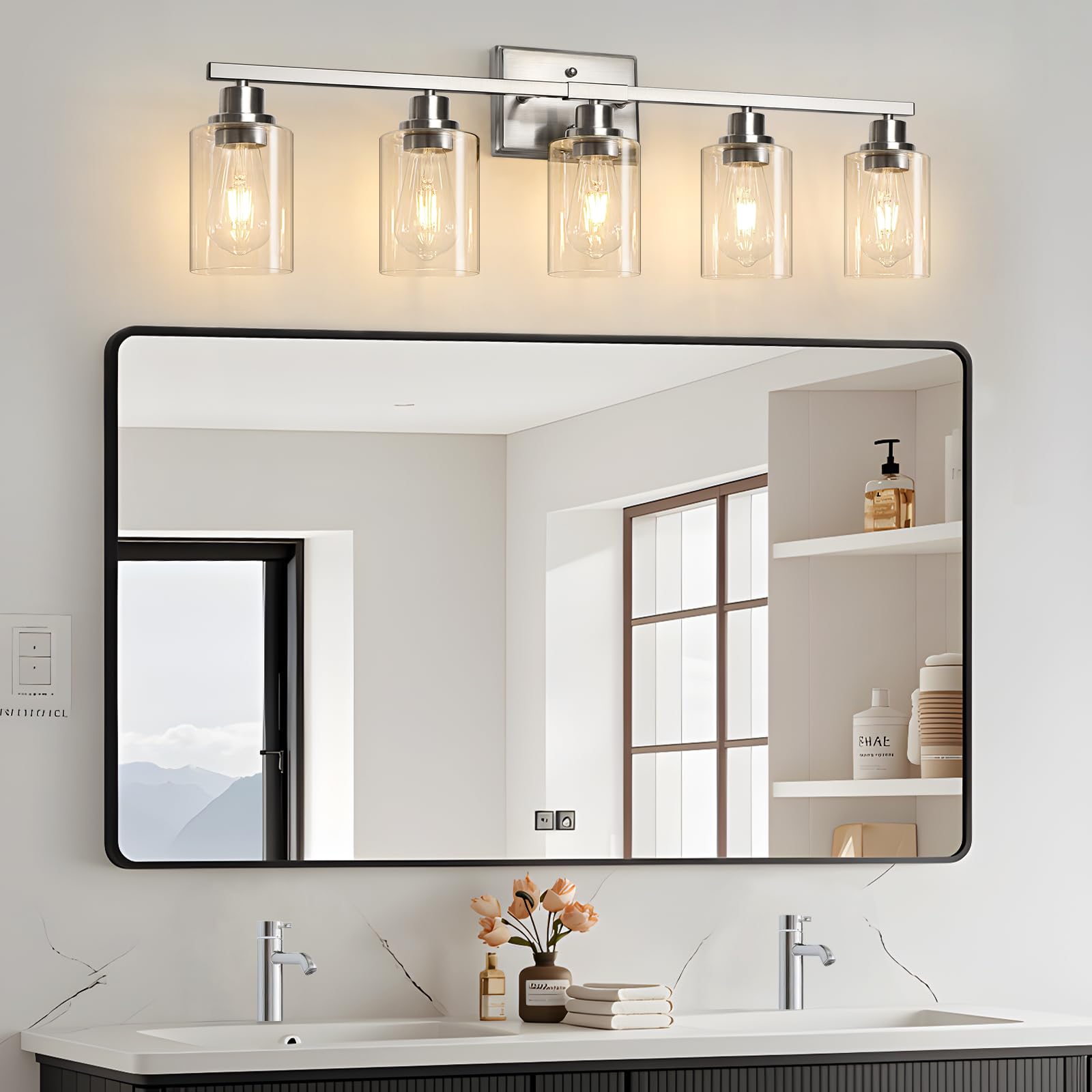 Unicozin 5-light fixture ideal for powder rooms, dressing areas, and living spaces.