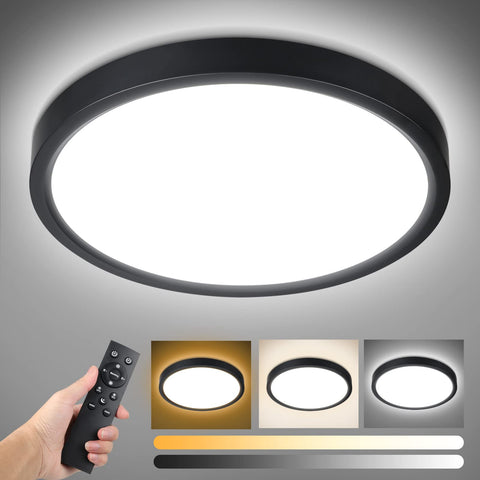 Unicozin dimmable LED flush mount with remote control for adjustable lighting.