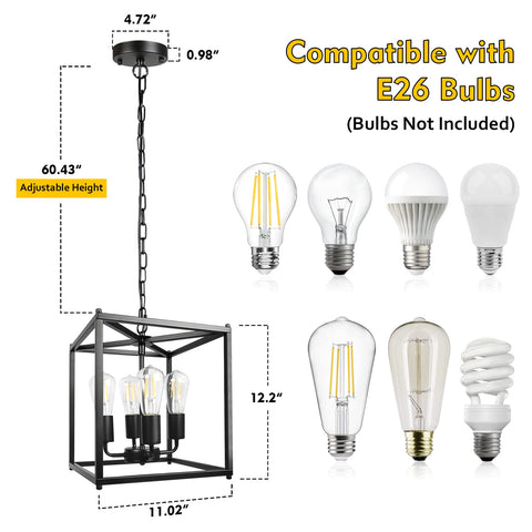 Unicozin E26 base compatibility supporting Edison to LED bulbs for customized ambiance