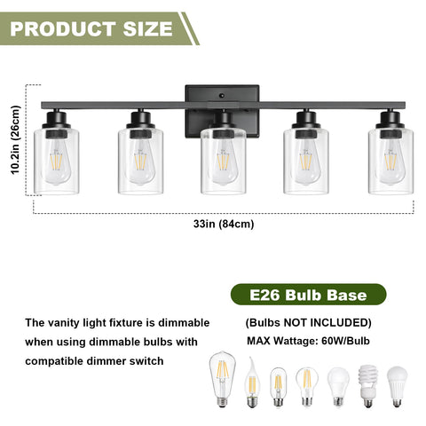 Unicozin E26 ceramic-socket vanity light is heat resistant and durable.