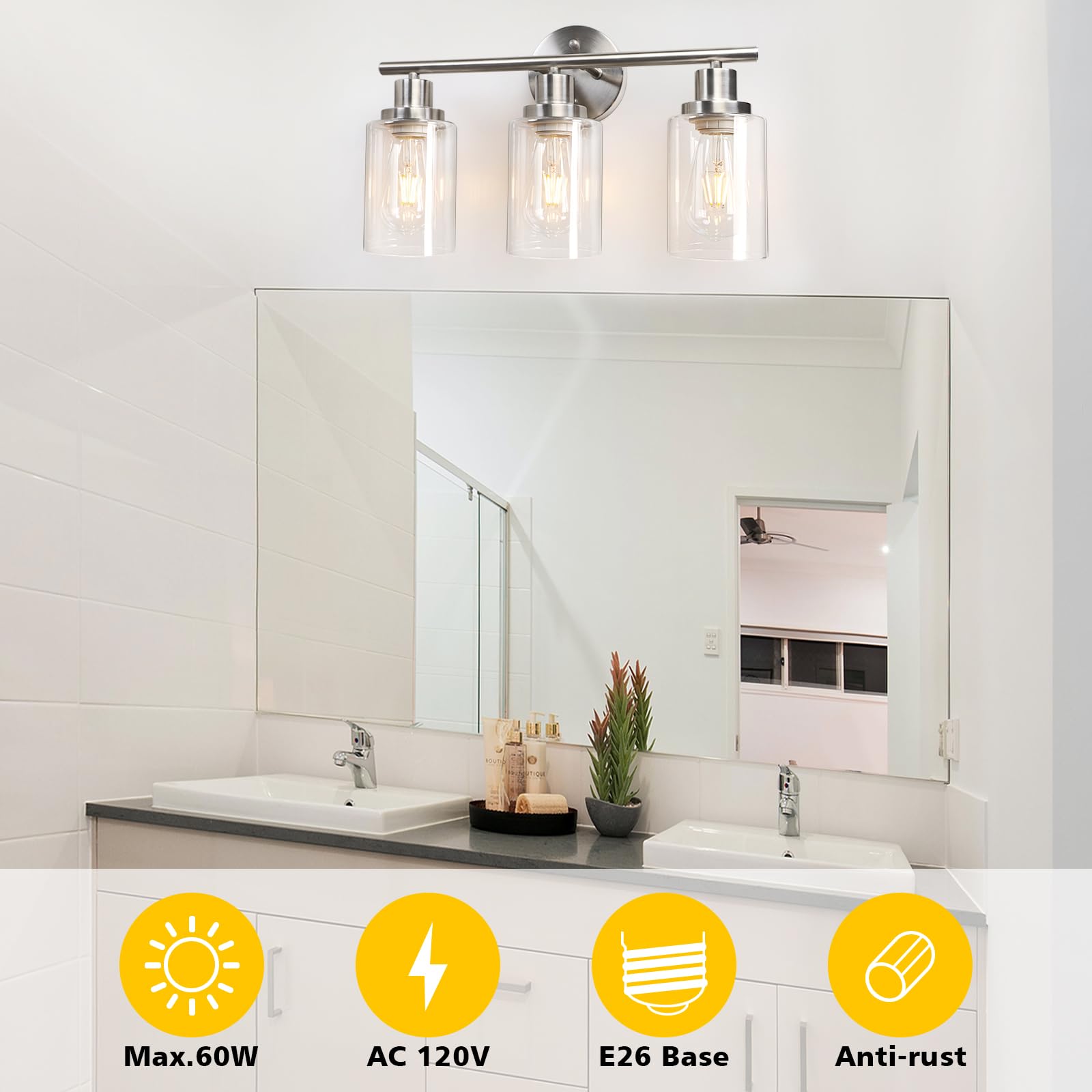 Unicozin easy-install vanity light kit with included hardware