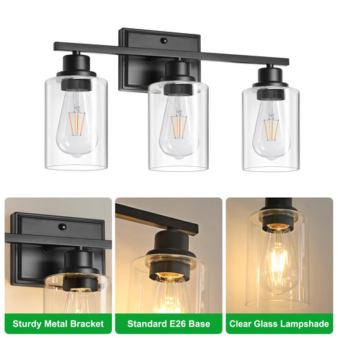 Unicozin 3-light fixture installs quickly with included mounting hardware.