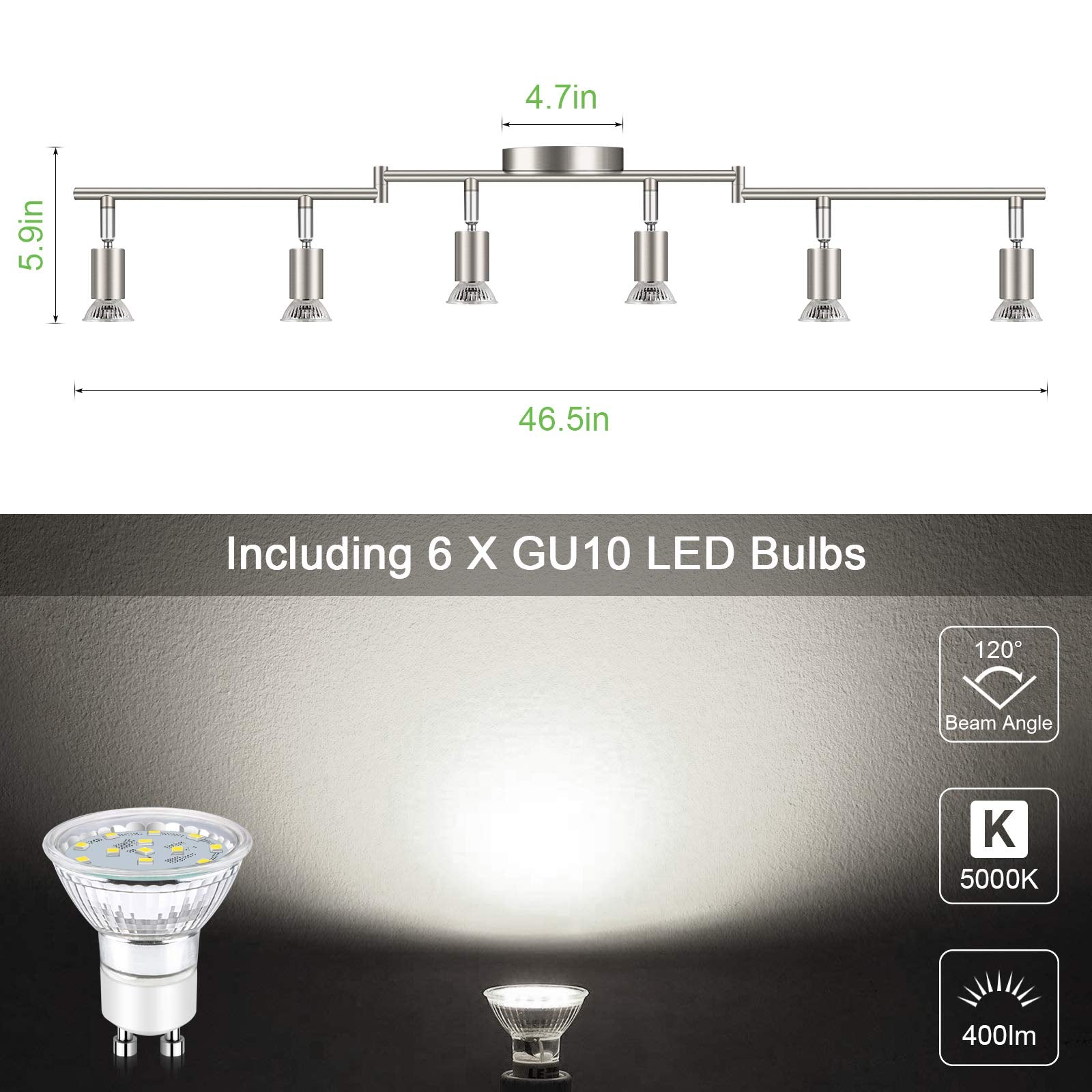 Unicozin GU10 4W LED bulbs emitting daylight 5000K
