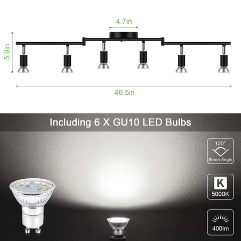 Unicozin LED track lighting with daylight 5000K bulbs for clear task illumination.