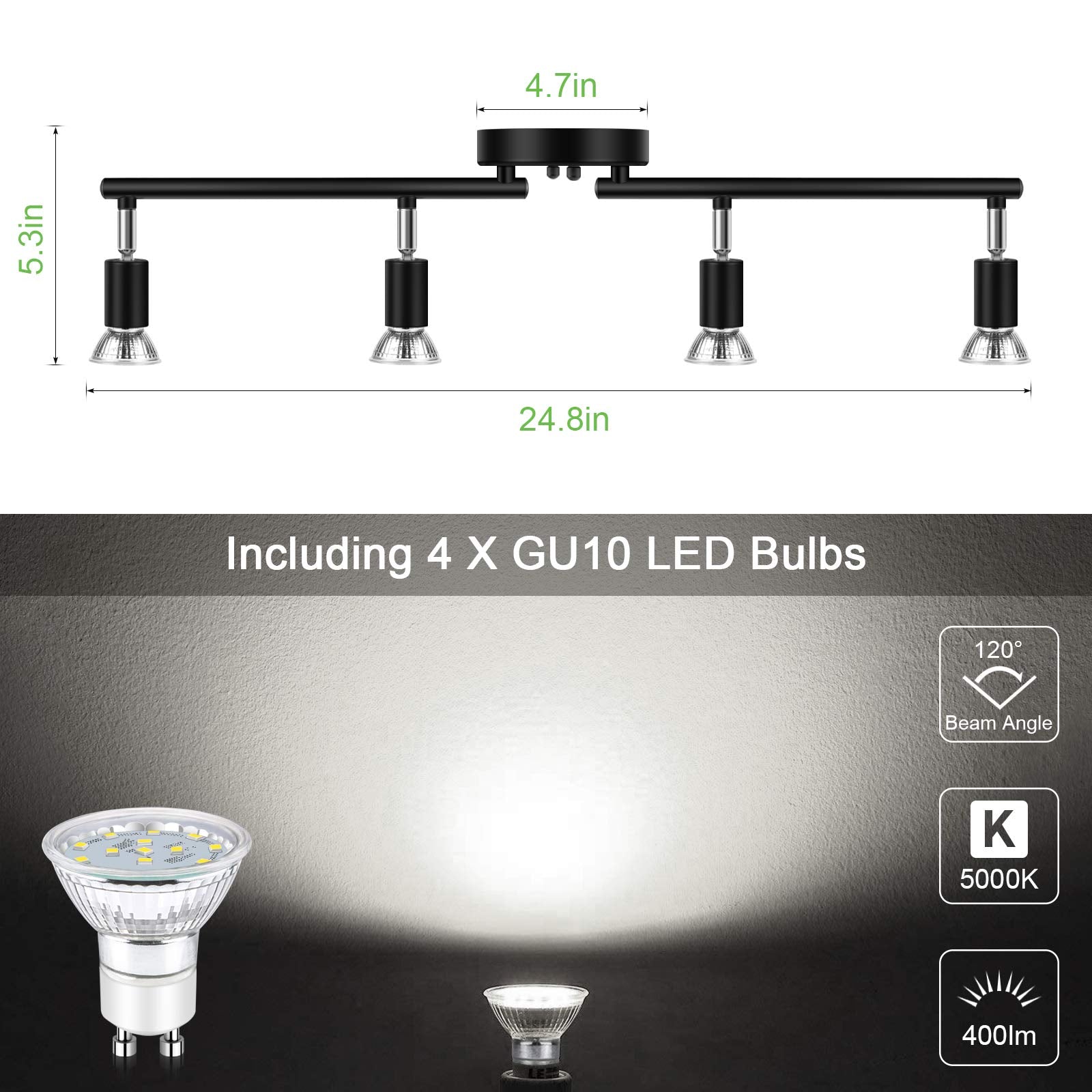 Unicozin track lighting kit with bulbs included for immediate daylight illumination