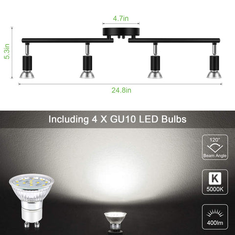 Unicozin track lighting kit with bulbs included for immediate daylight illumination